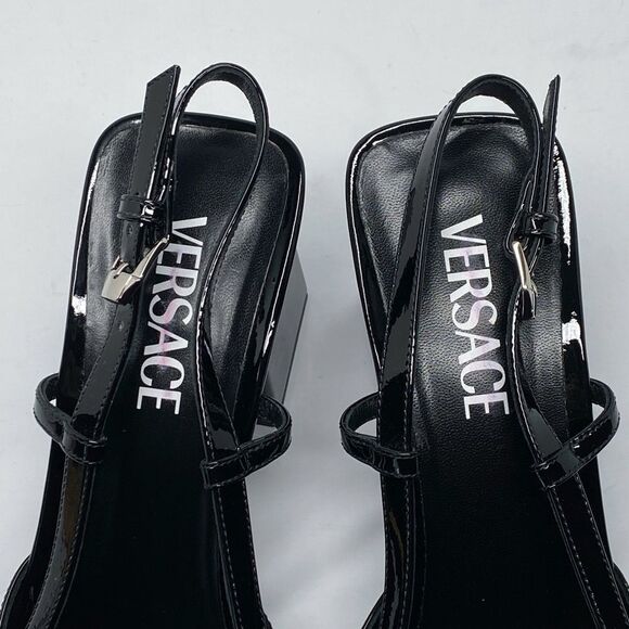 Versace Medusa Buckle Leather Slingback Pumps size 41 - Picture 5 of 15